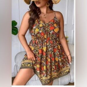 NWOT - SHEIN - Women’s Floral Print Summer Dress - Curvy Line